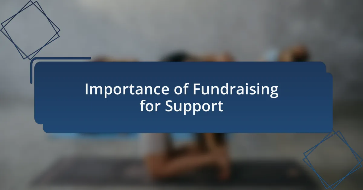 Importance of Fundraising for Support