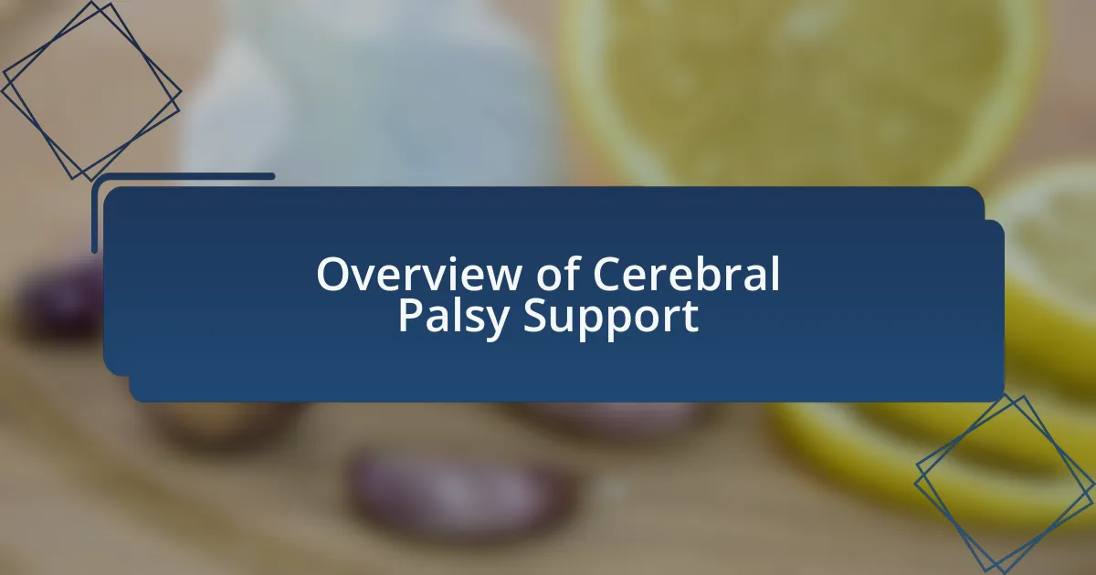 Overview of Cerebral Palsy Support