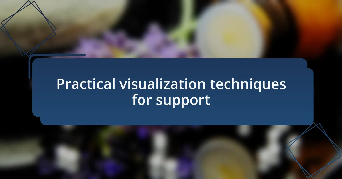 Practical visualization techniques for support